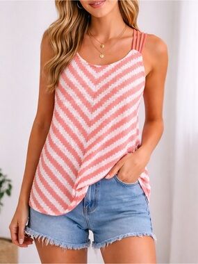ALMOST FAMOUS Knit Strappy Tank Top Women’s Sz L EUC